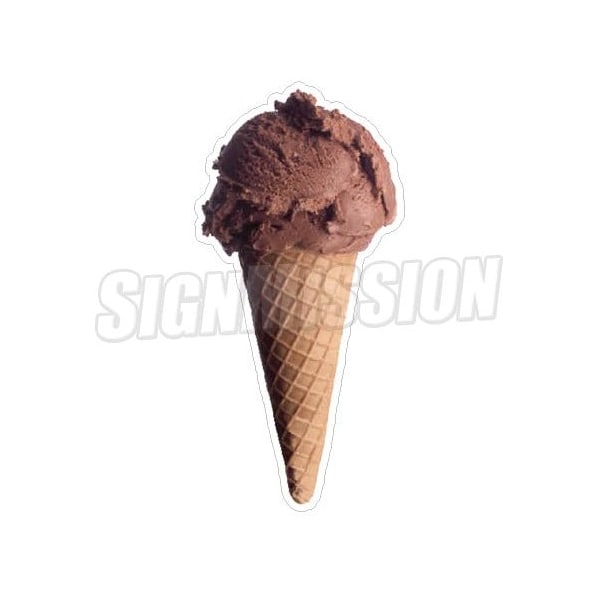 Signmission ICE CREAM SUGAR CONE CHOCOLATE Concession truck cart trailer stand, D-DC-24-Ice Cream Sugar Cone D-DC-24-Ice Cream Sugar Cone Choc - main